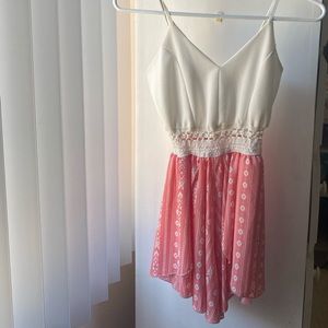 White and pink Flowy dress